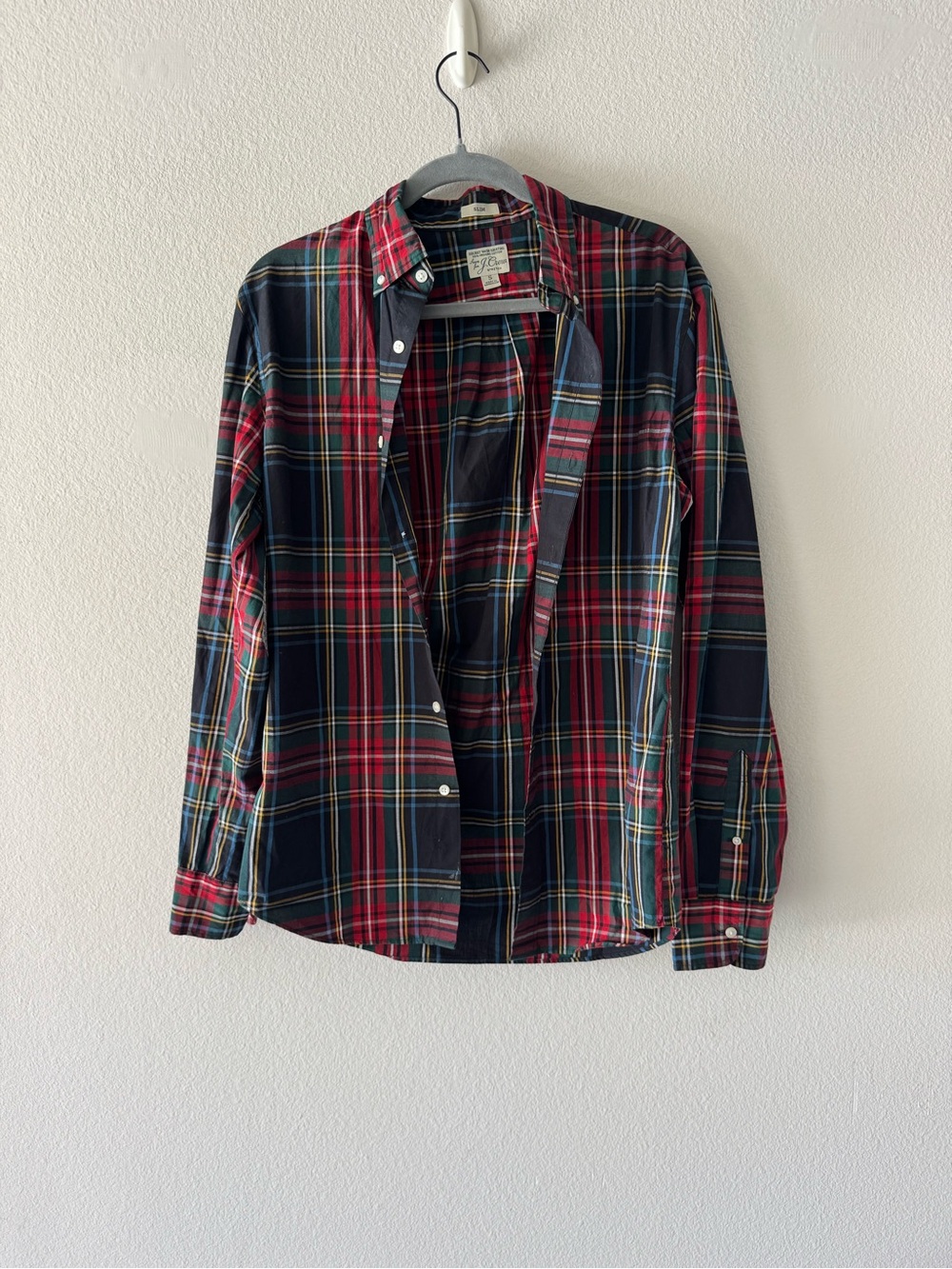 J. Crew Navy & Red Plaid Button-Down Shirt